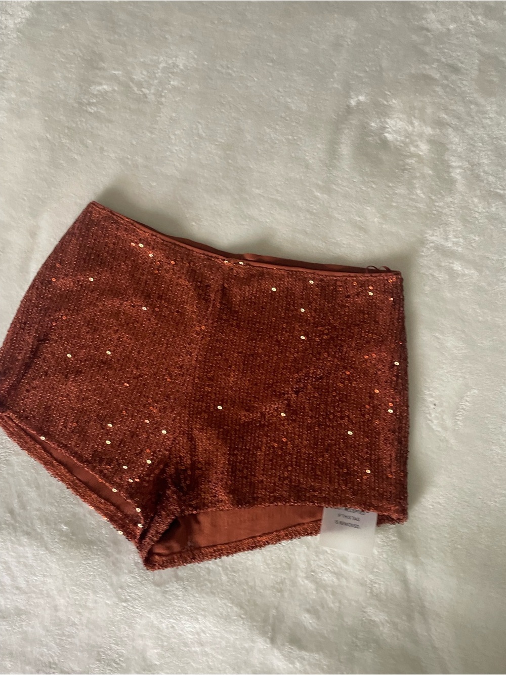 superdown Rust Sequin High-Waist Shorts - Picture 2 of 9